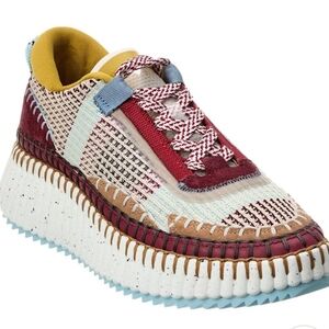Chloe BNIB Nama Stitch Walking Leather Platform Sneakers